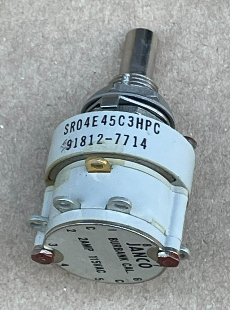 JANCO SR04E45C3HPC Rotary Switch 2Amp 115Vac