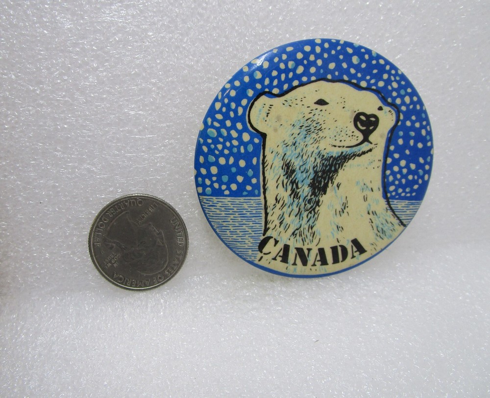 Polar Bear Canada Button Pin