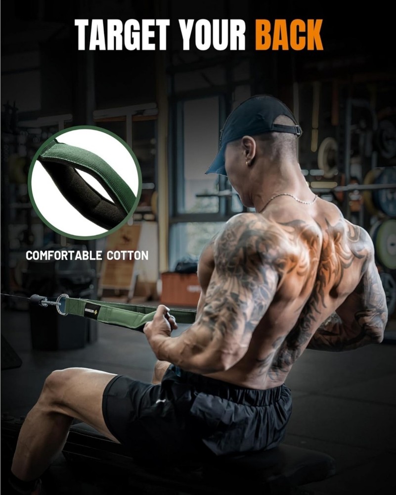 Gym Tricep Rope Cable Attachment Greater Range Motion Pull Down Back Face Pulls