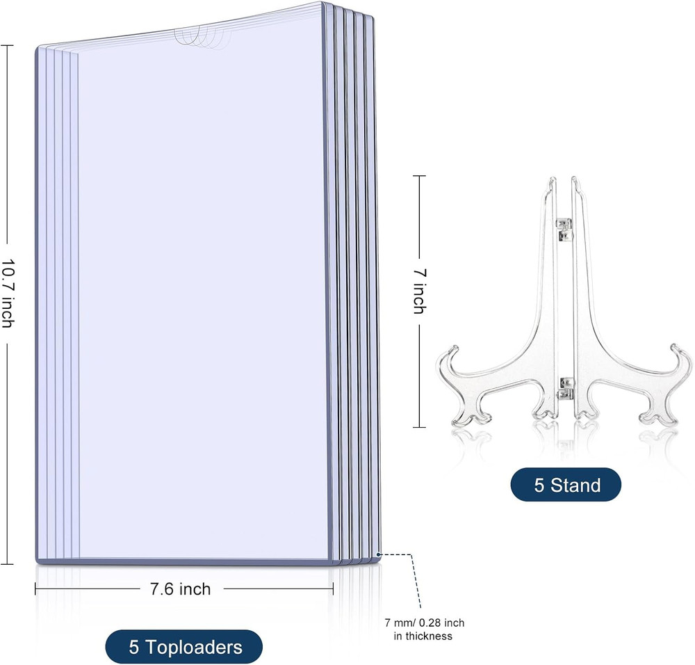 5 Set Comic Book Display Case Set, Include Comic Book Sleeves and Clear Plastic