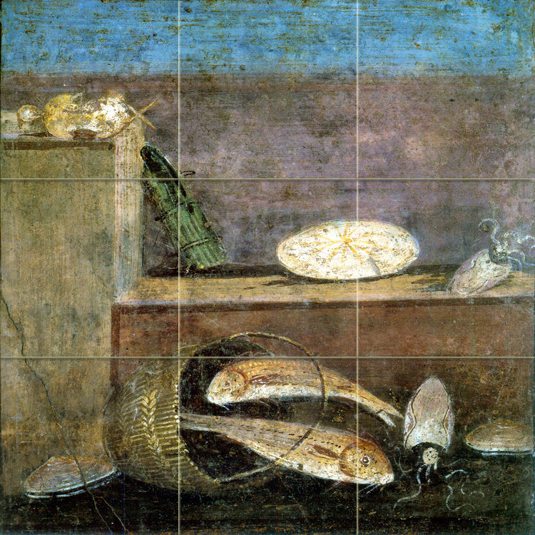 Tumbled Marble Mural Art Ancient Pompeii Tile #239