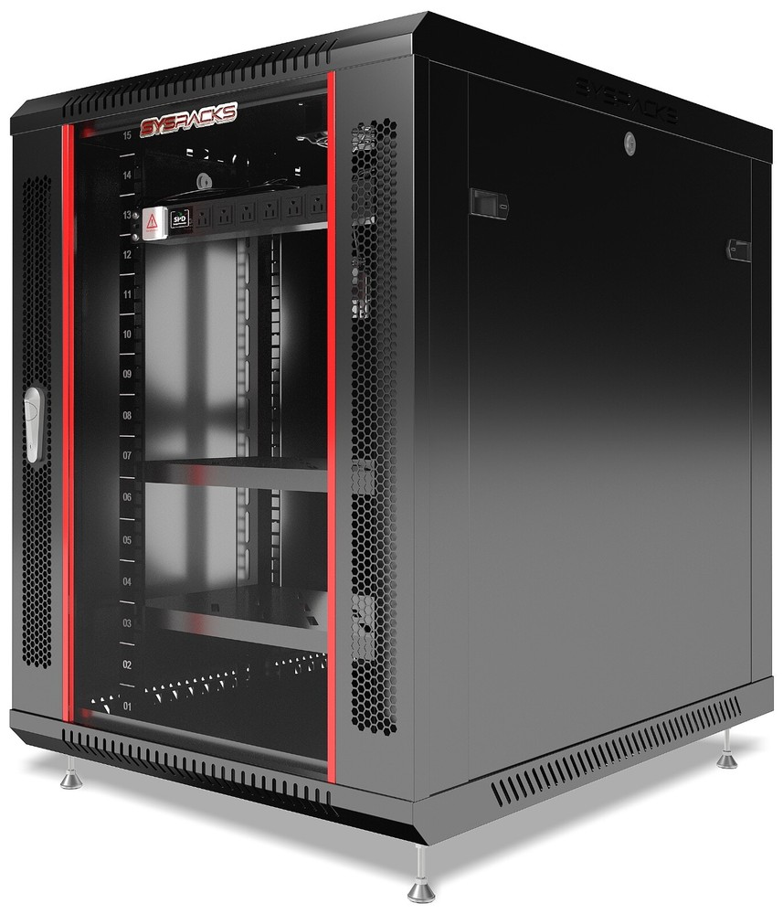 Server Rack 15U Enclosed 35-Inch Deep Cabinet Locking Networking Data Enclosure