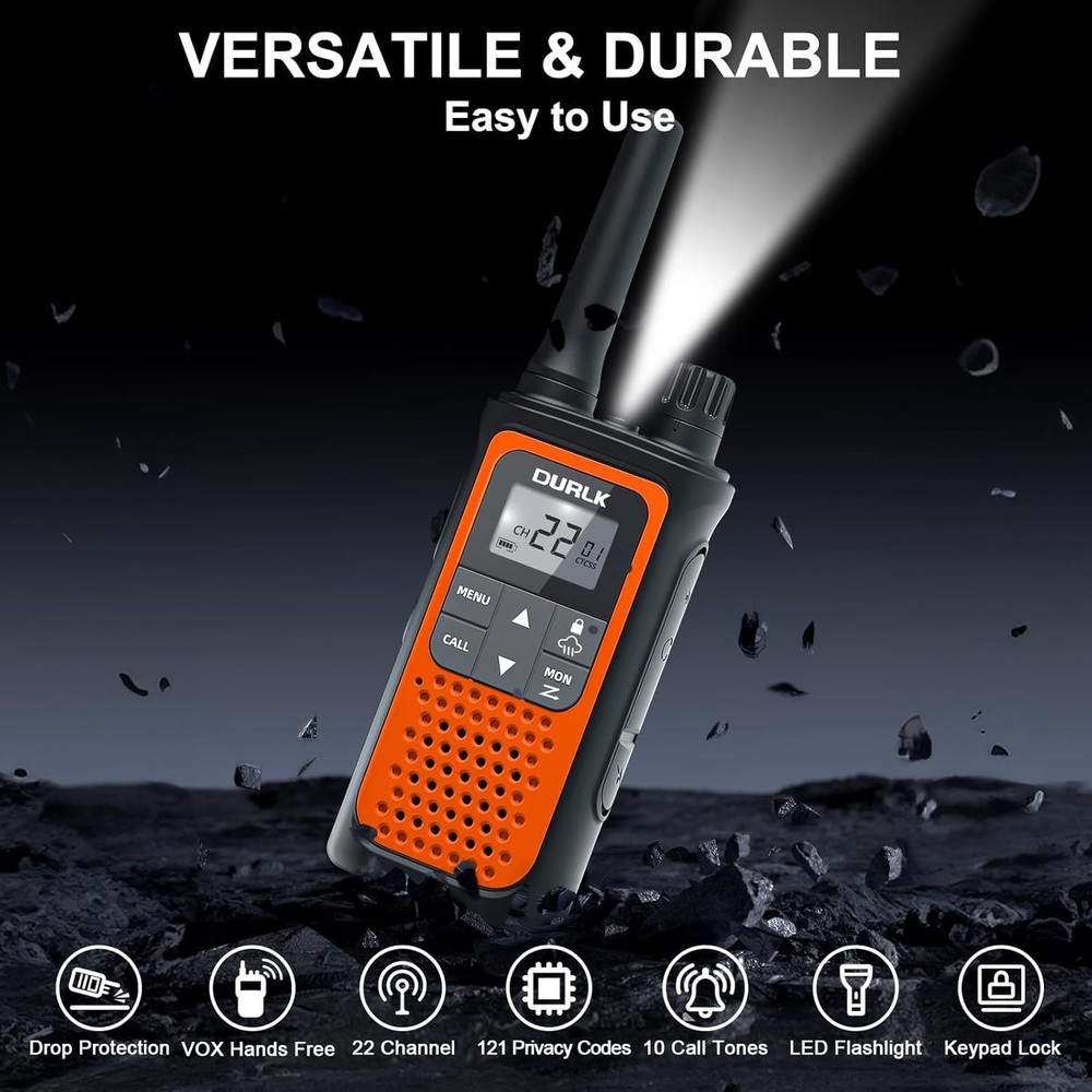 Walkie Talkies for Adults Long Range 2 Pack, 2 PACK, Orange & Blue
