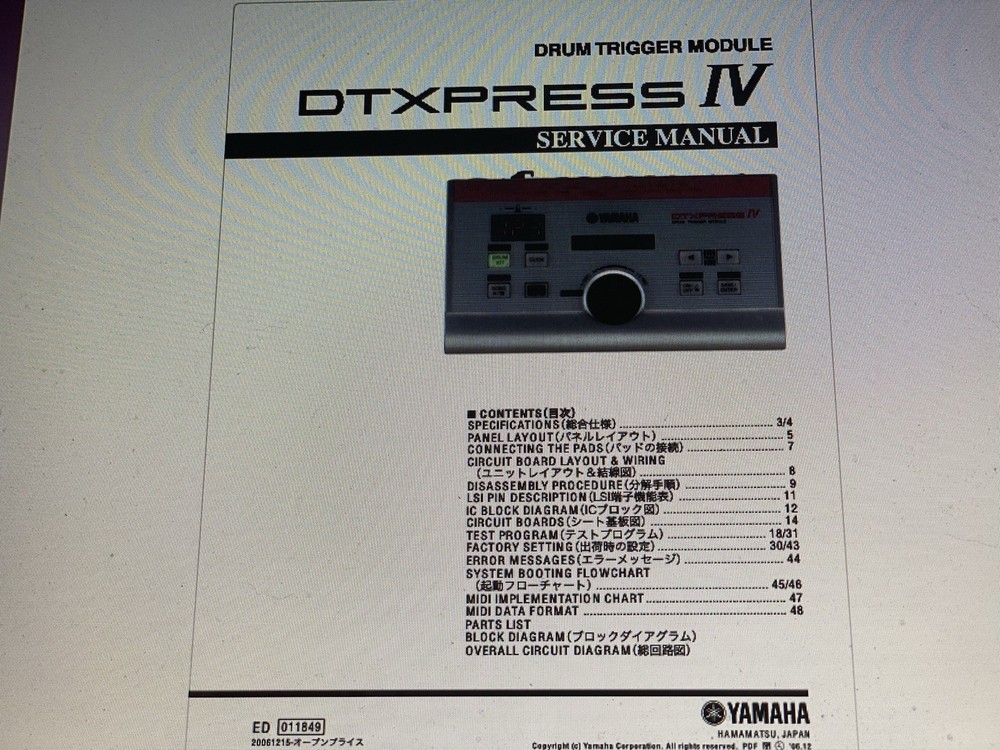 Yamaha Dtxpress4 Service Manual Digital
