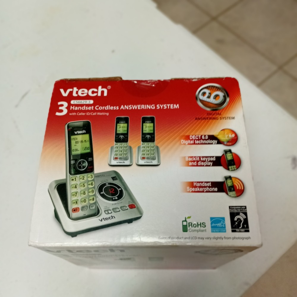 Vtech S6629-3 Handset Cordless Digital Answering System New Open Box