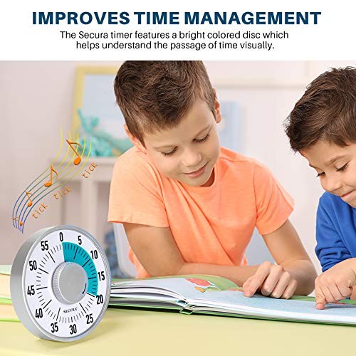 60-Minute Visual Timer 6-Inch Mechanical Countdown Timers for Teaching, Blue