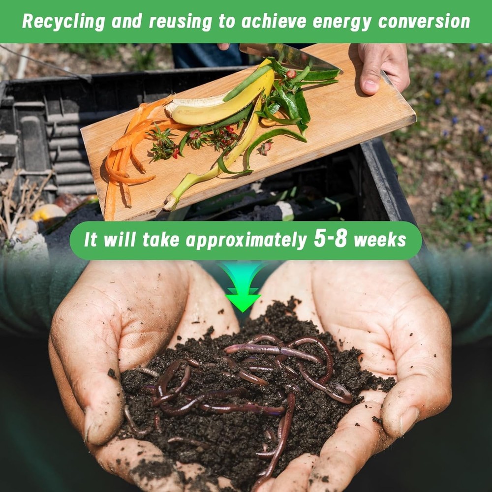 2 Pack Inground Worm Composting Bin, Metal Compost Bin for Recycling Kitchen Foo