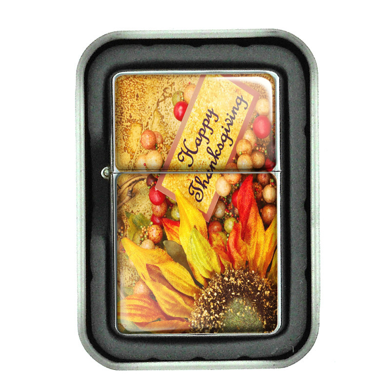 Thanksgiving D2 Flip Top Oil Lighter Windproof