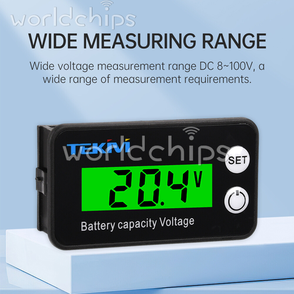 6136B High Precision LCD Battery Voltmeter Indicator Low Voltage Alarm Setting