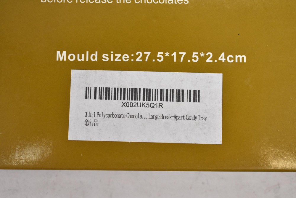 Goldbaking Medium Polycarbonate Chocolate Mold Clear Solid Baking Tray 3 Pack