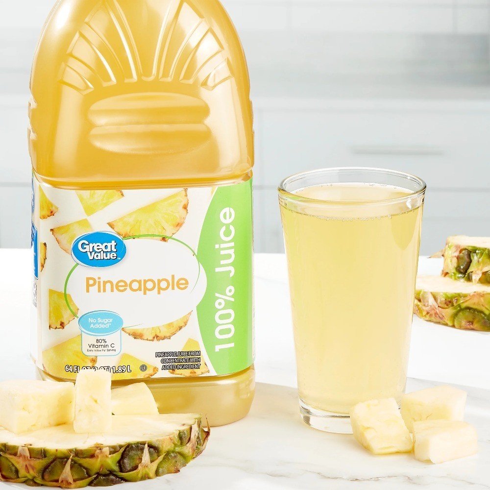 (2 pack) Pineapple 100% Juice, 64 fl oz