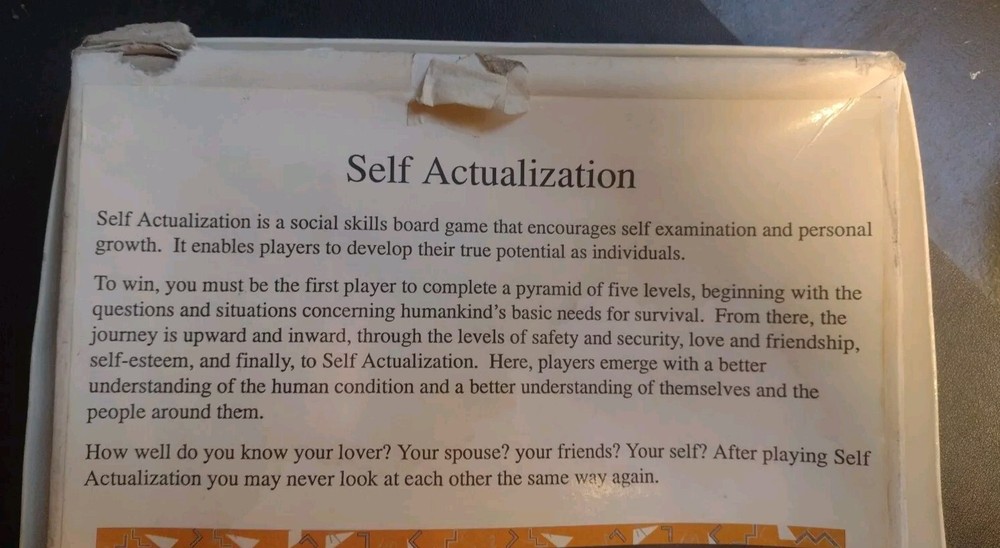 Self Actualization Board Game 1990