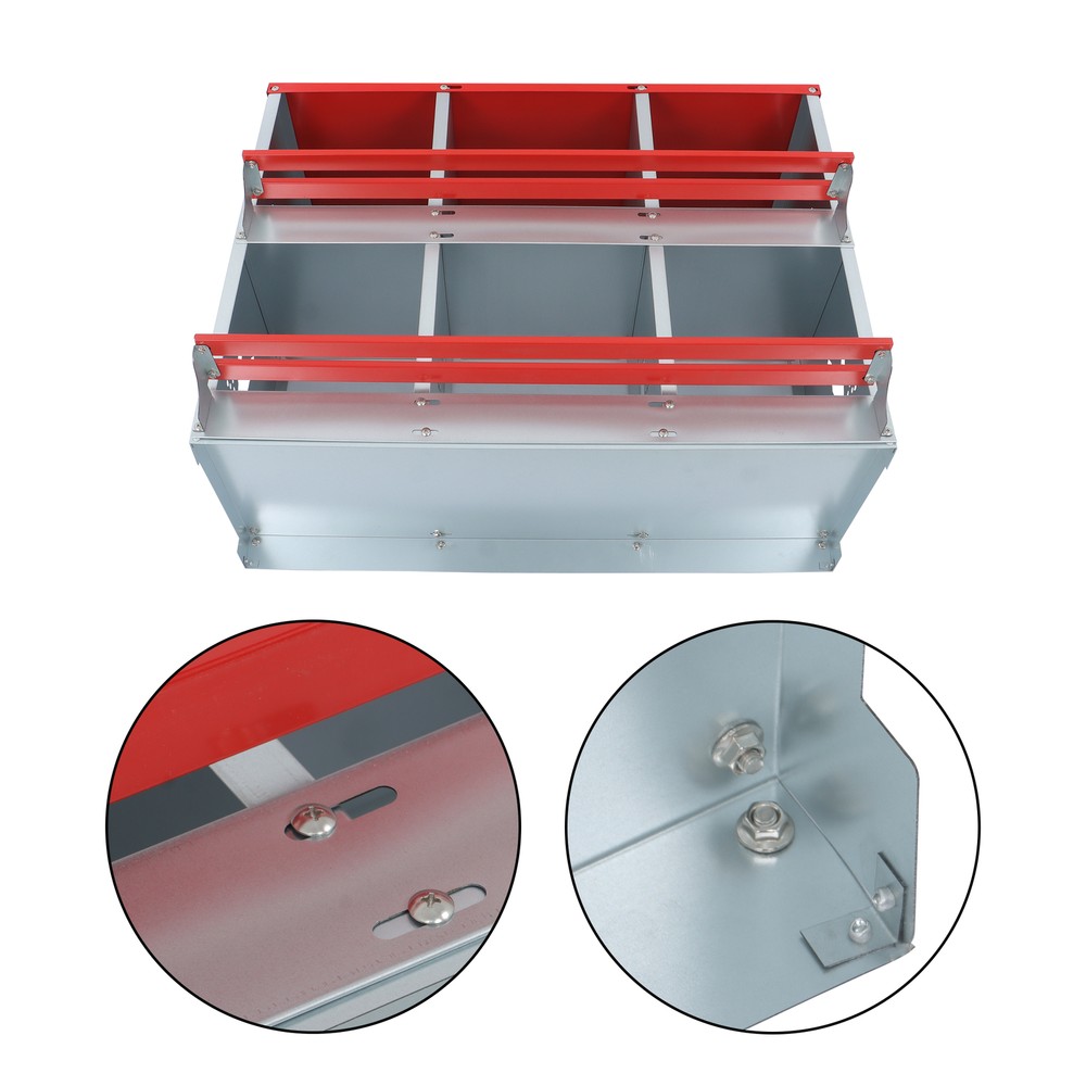 6-Compartment Chicken Nest Box Mental Box with Inclined Nesting Boxes