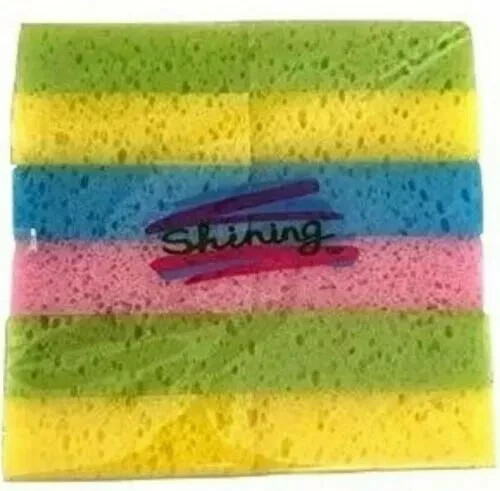 12 Pieces Per Pack Shining Multi-Use Cleaning Sponge Kitchen 4.5"x 2.5" Bundle