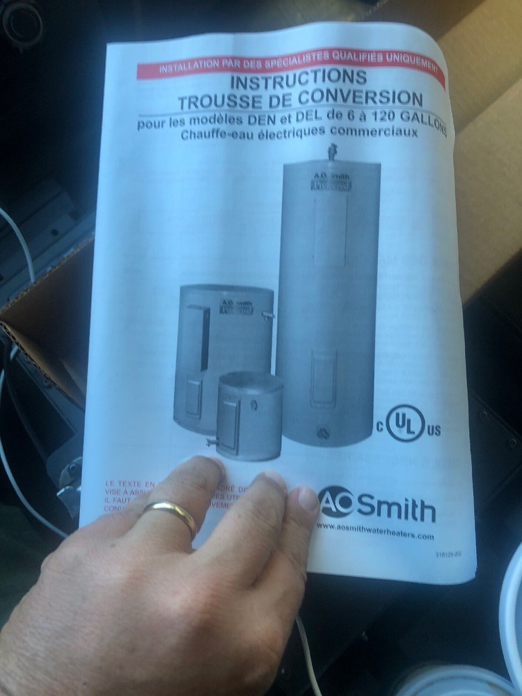 A.O. Smith Conversion Kit #9003880105 Volts 480 2 Elements New Opened For Pics