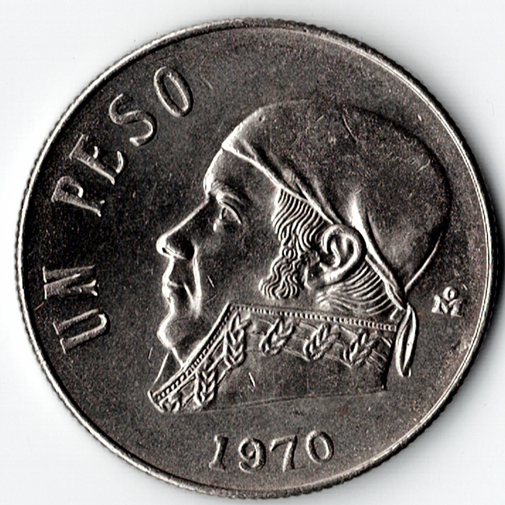 1970 Mexico Un Peso Coin