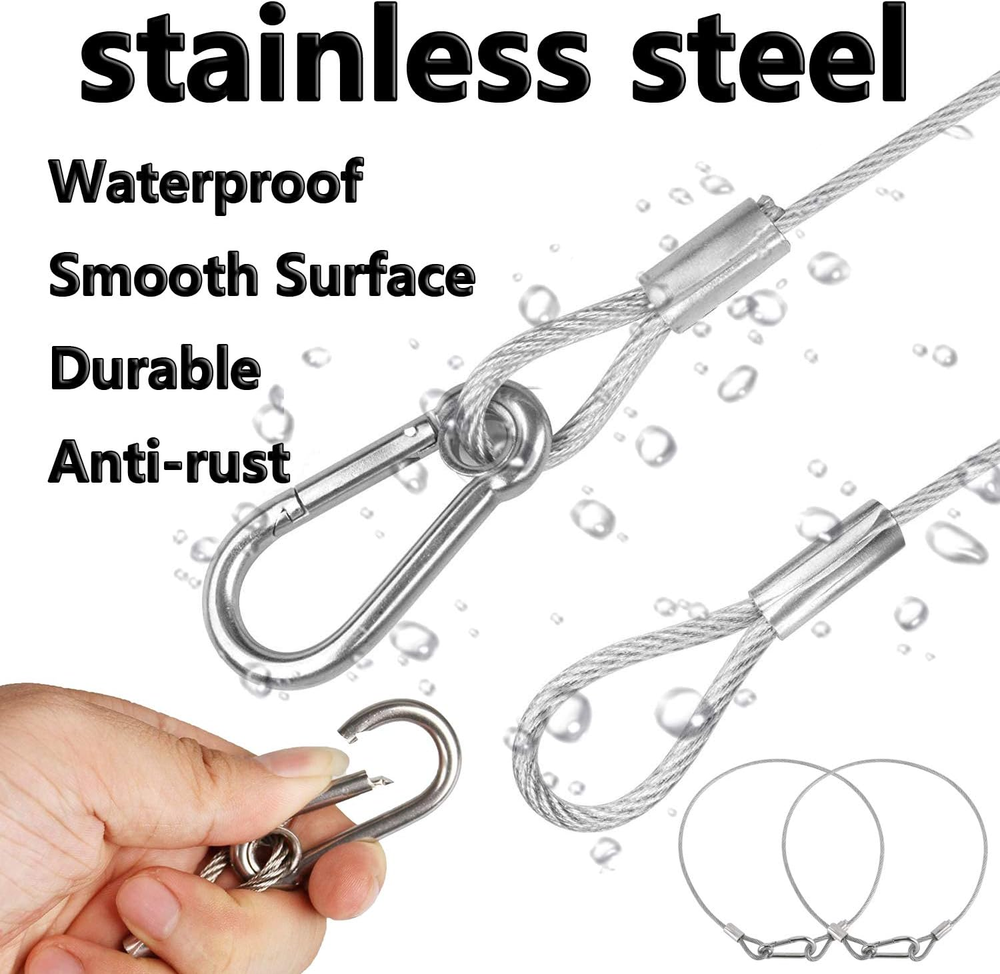5 Pack Stage Light Safety Cable Stainless Steel Security Wire for Lighting Lugg