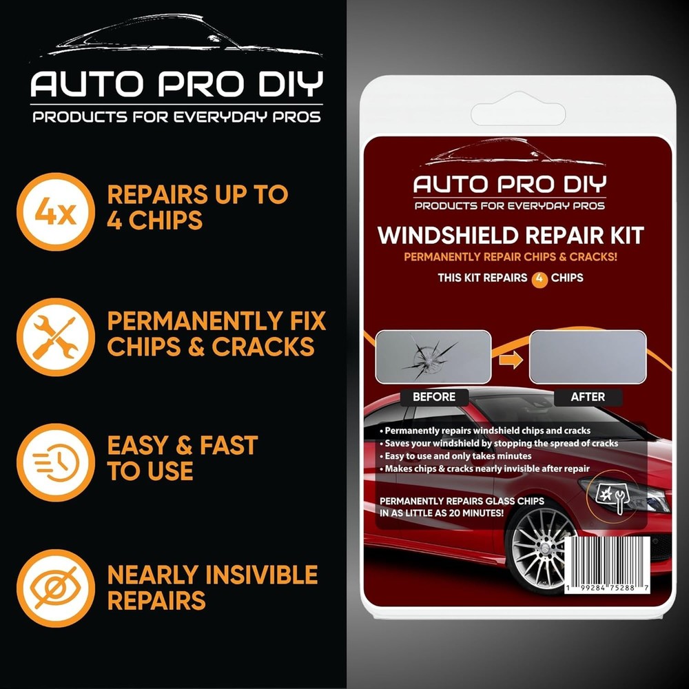 4 Pack s 4 Chips, 20-Minute Glass Rock Chip Tool