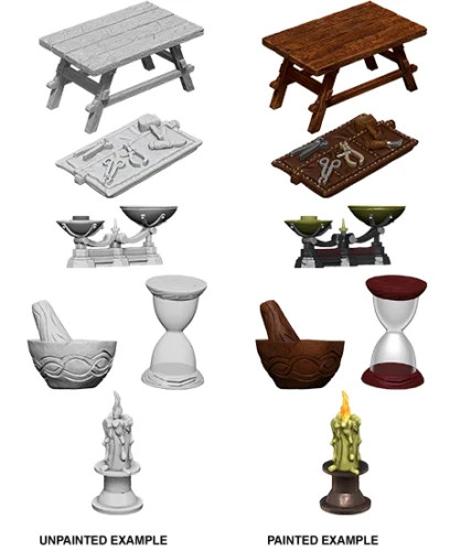 WizKids Deep Cuts Unpainted Miniatures: Workbench and Tools