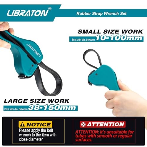 Strap Wrench 2-piece Multifunctional Adjustable Wrench Rubber Strap Wrench
