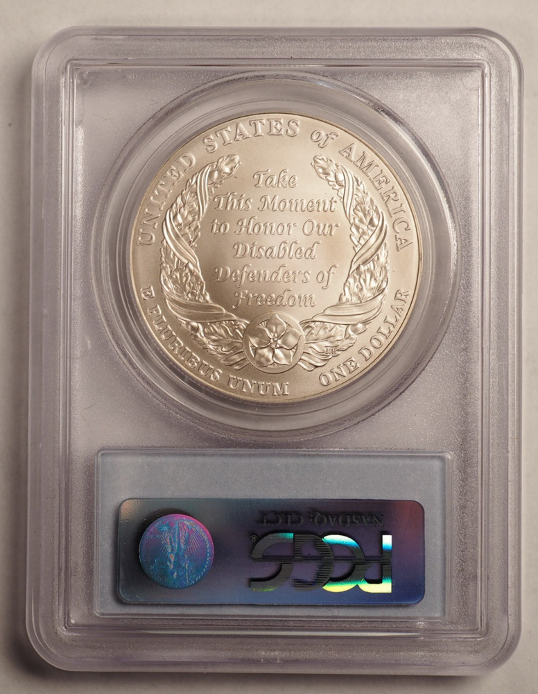2010 W Disabled Veterans Uncirculated Silver Dollar Commemorative PCGS MS70