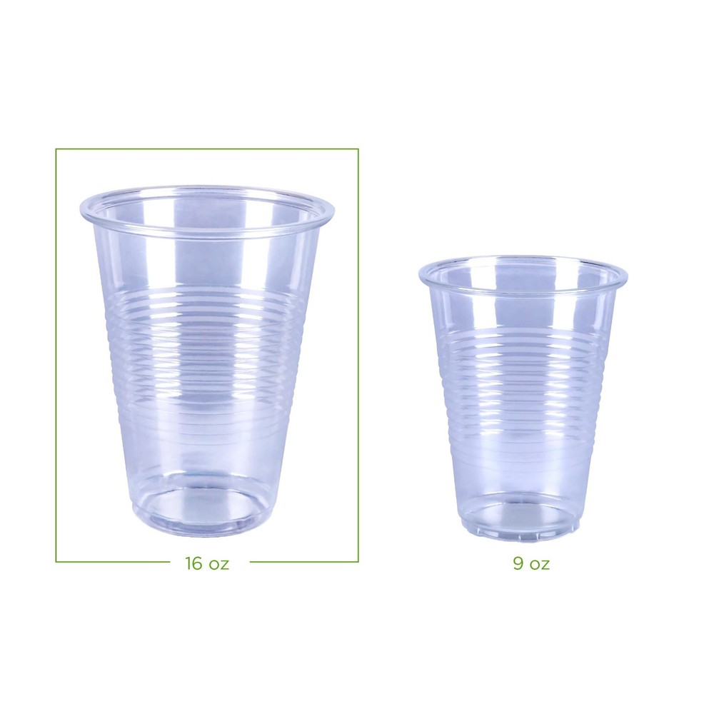 Amazon Basics Disposable Clear Plastic Cups, 16oz, 50 Count