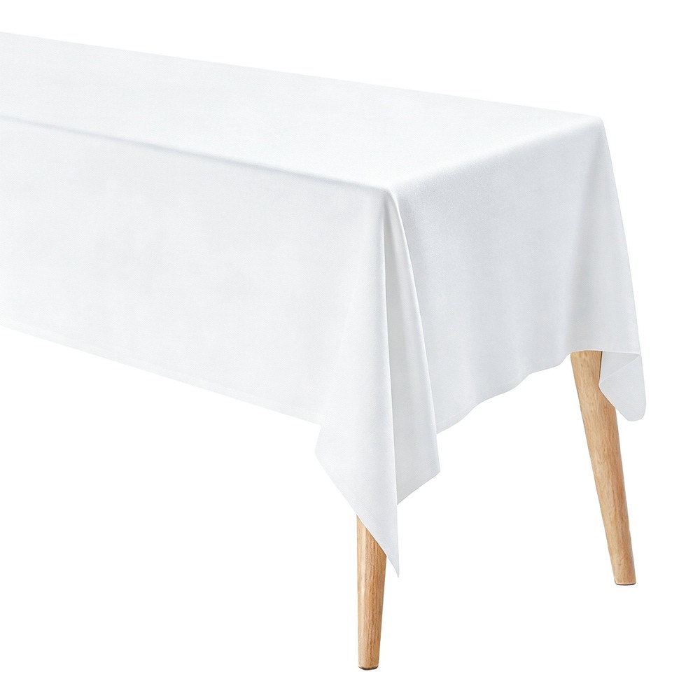 140x220cm Rectangle Tablecloth, Thickened Polyester Table Cloth Pure White