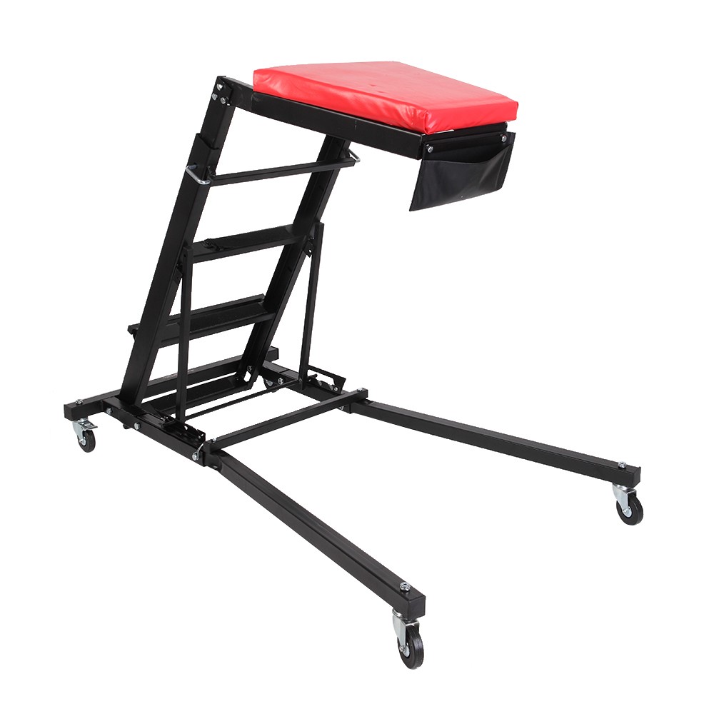 Adjustable Height Foldable Creeper for Automotive Workshop - Black