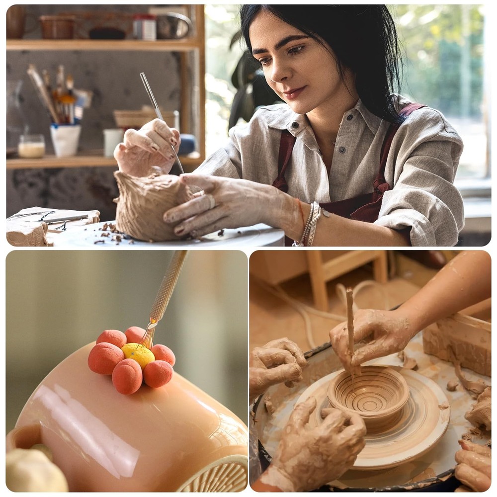 Basic Polymer Clay Tools, Clay Sculpting Tools Acrylic Roller Pin, Clear Rect...