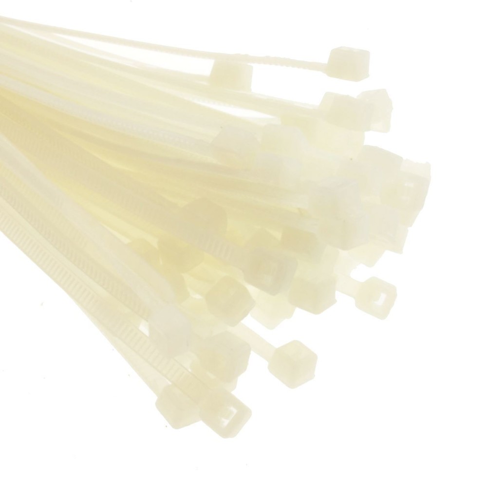 White / Natural Nylon Cable Ties Zip Ties Wraps - Various Sizes