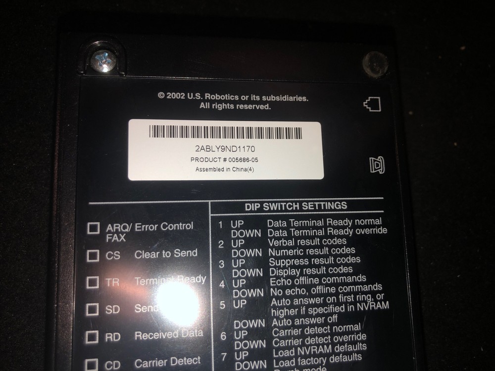 US Robotics Modem Model 5686 V.92