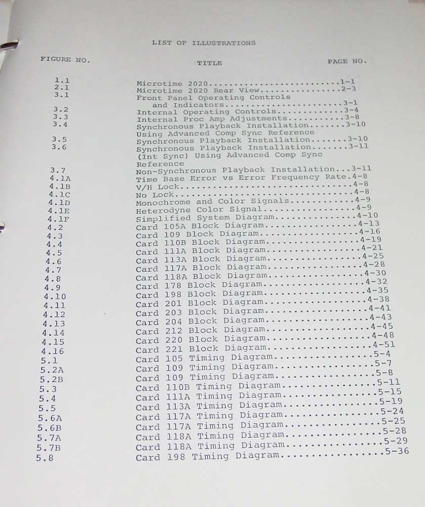 MICROTIME 2020 Electronic Signal Processor Manual operations, maintenance repair