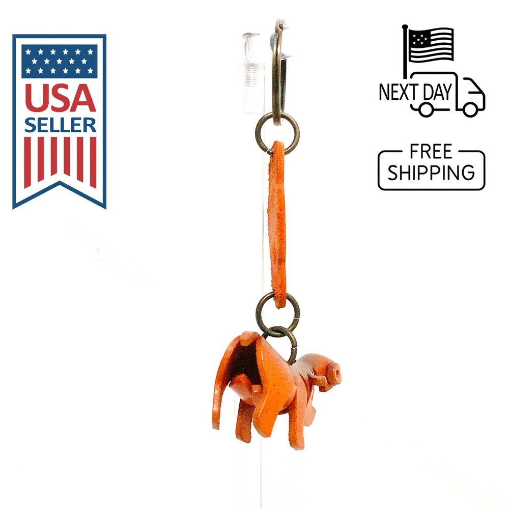 Hippo Handmade Leather Keyring