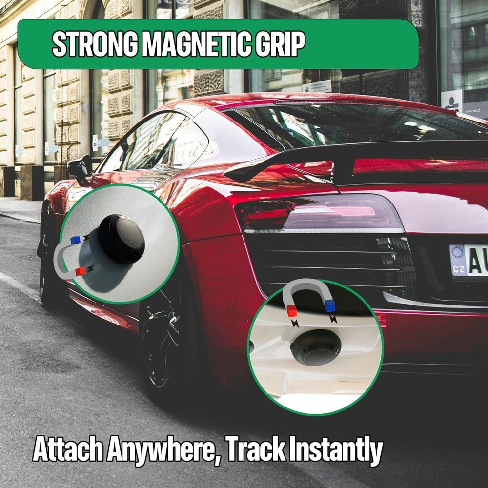 Magnetic Hidden GPS Tracker for Vehicles - Android, No Subscription, Long Bat...