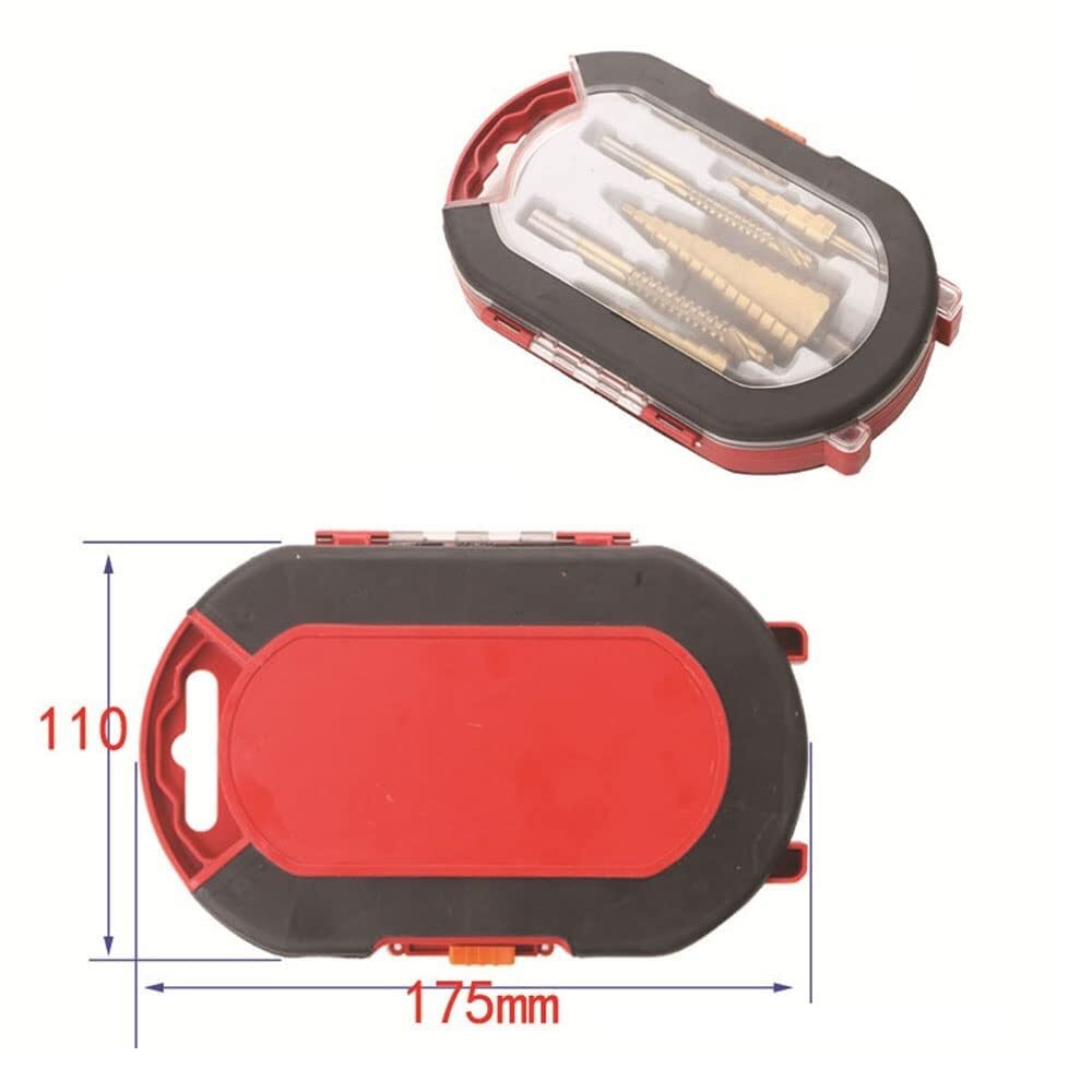6PCS/Set Step Drill Bit Set Titanium Nitride Coated Quick Change 1/4 Shank