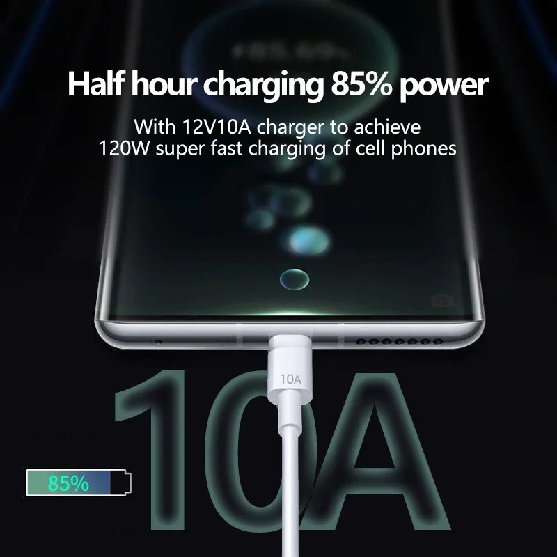 Type C to USB-A White Charging Cord Quick Fast Charging & Data Cable for Android