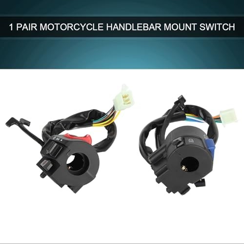 Motorcycle Handlebar Switch, 1 Pair Motorcycle 7/8inch Left and Right