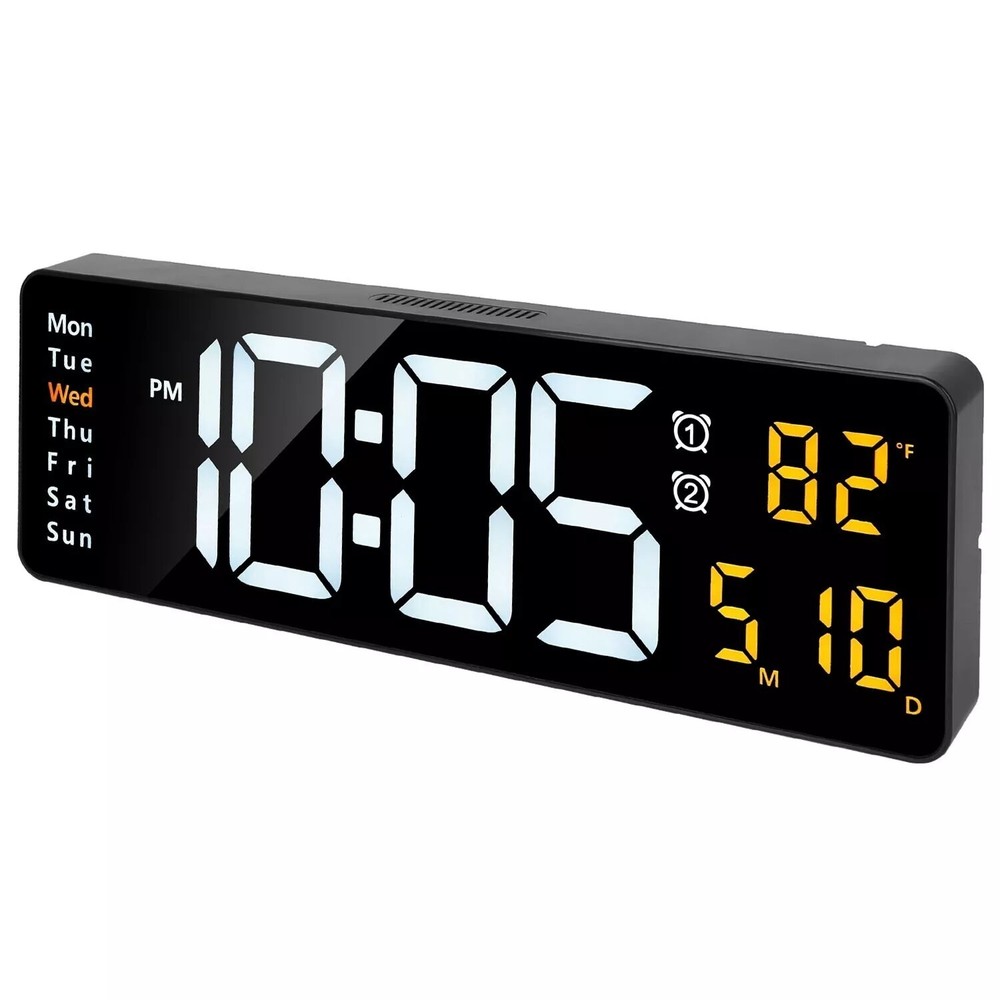 16" Large Digital Wall Clock with Remote, Large Display LED Wall Clock Timer ;