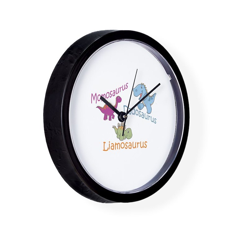 CafePress Mom, Dad & Liamosaurus 10" Wall Clock (218516693)