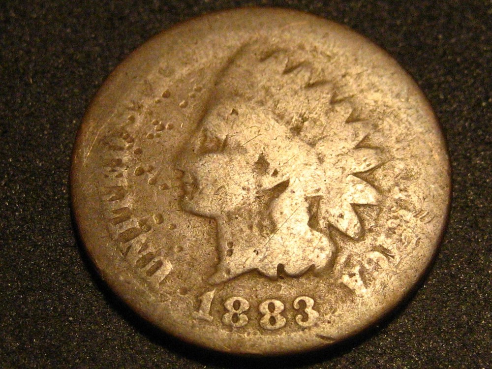 1883 Indian Head Cent Damaged