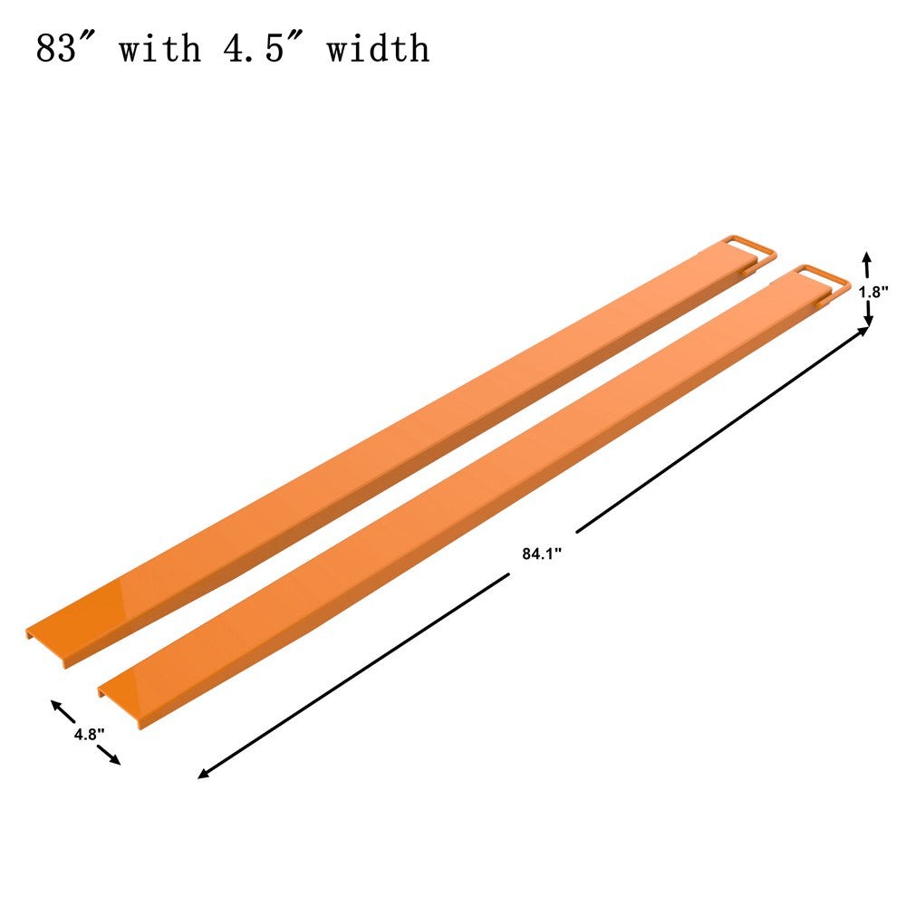 1 Pair Pallet Fork Extensions 84in Fork Blades with 4.5in Width