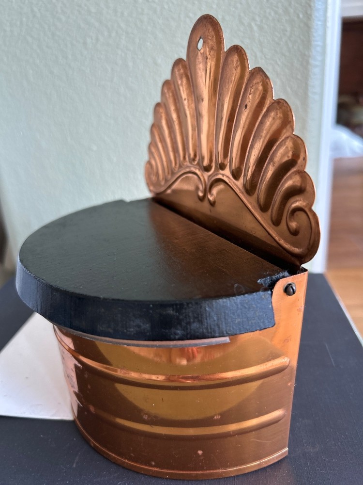 Copper Wall Salt Cellar Box Plastic Lining