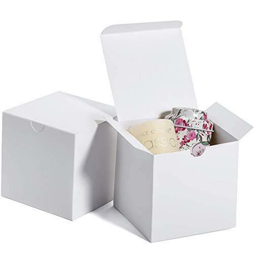 Mesha Small White Gift Boxes 4x4x4 (100 Pack) Gift Boxes with Lids for