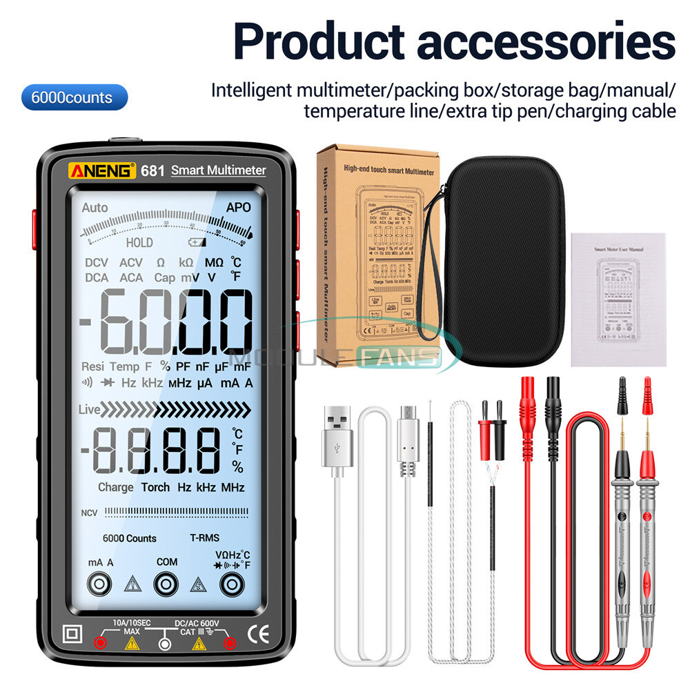 ANENG 683 682 681 Digital Multimeter AC/DC Capacitance Meter Diode Tester Tool