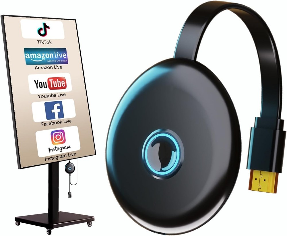 Wireless Display Adapter Designed for Multimedia Live Streaming Broadcast with L