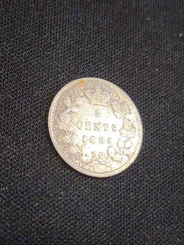 1889 Canada 5 Cents Silver Coin