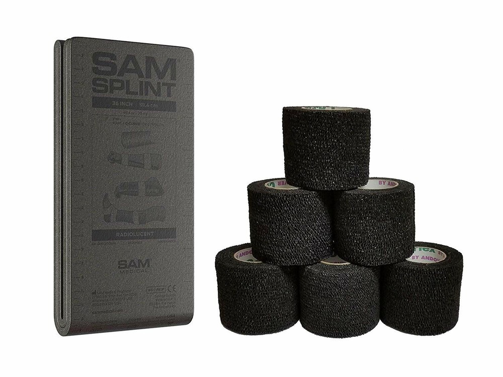 SAM® SPLINT - ORIGINAL 36" FLAT Black/Gray W/ COFLEX WRAPS KIT