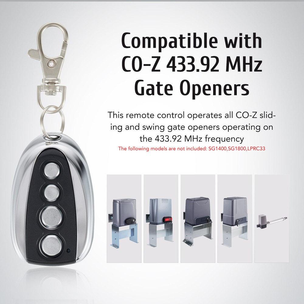 CO-Z 4 Remote Controls Backup Key for CO-Z Gate Opener Automatic Operator