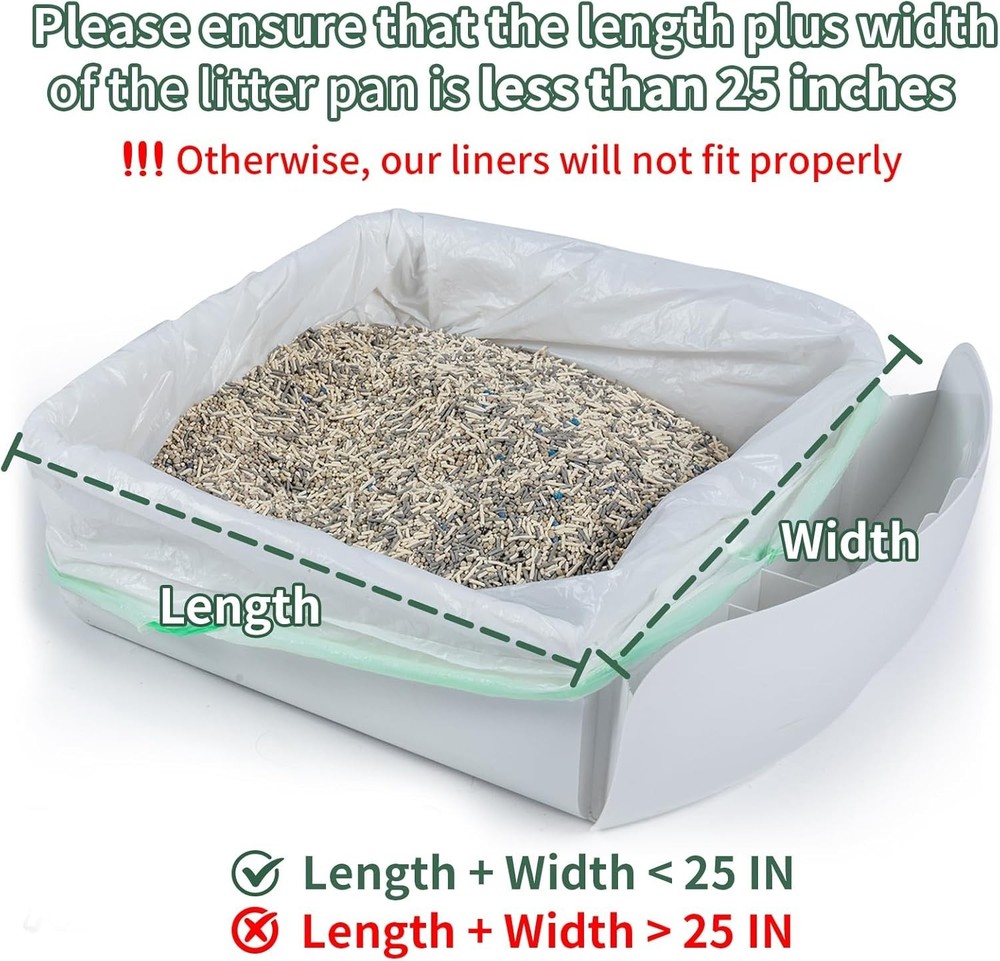 40 Plastic Litter Box Liners - Ideal for Automated Litter Boxes