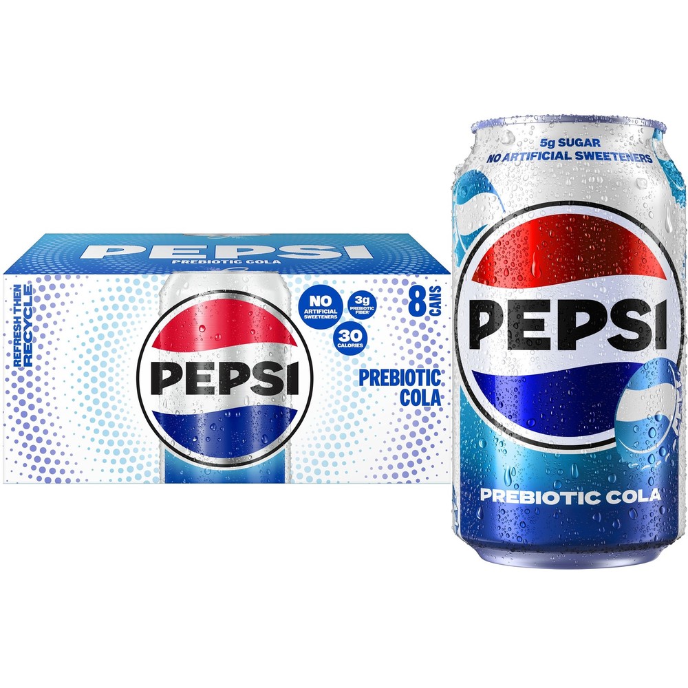 Prebiotic Cola Soda Pop, 12 Fl Oz, 8 Pack Cans